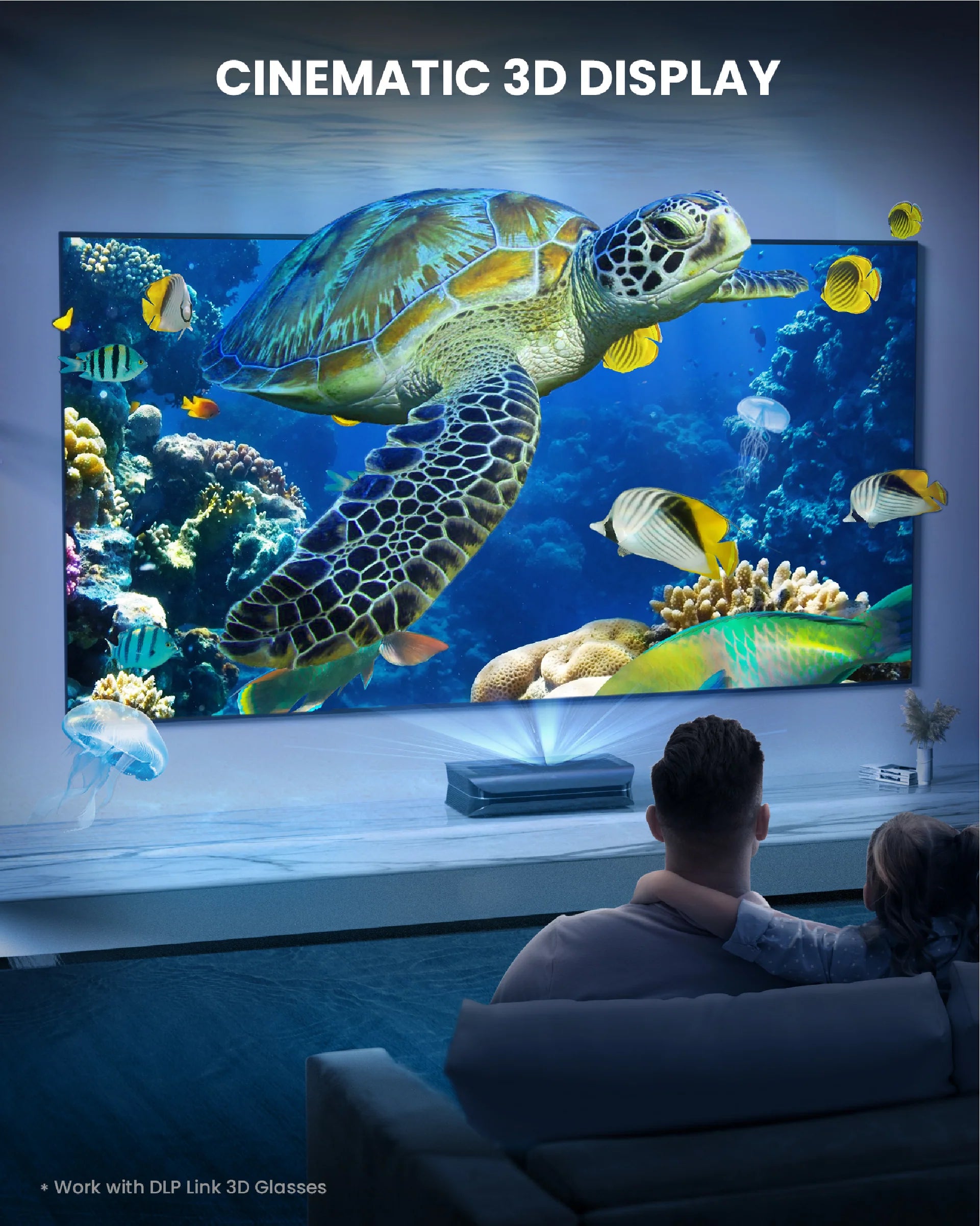 AWOL VISION LTV-3500 Pro 4K Triple Ultra Short Throw Laser Projector-3000 ISO Lumens