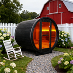 Helius Sauna Midnight Outdoor Barrel Sauna