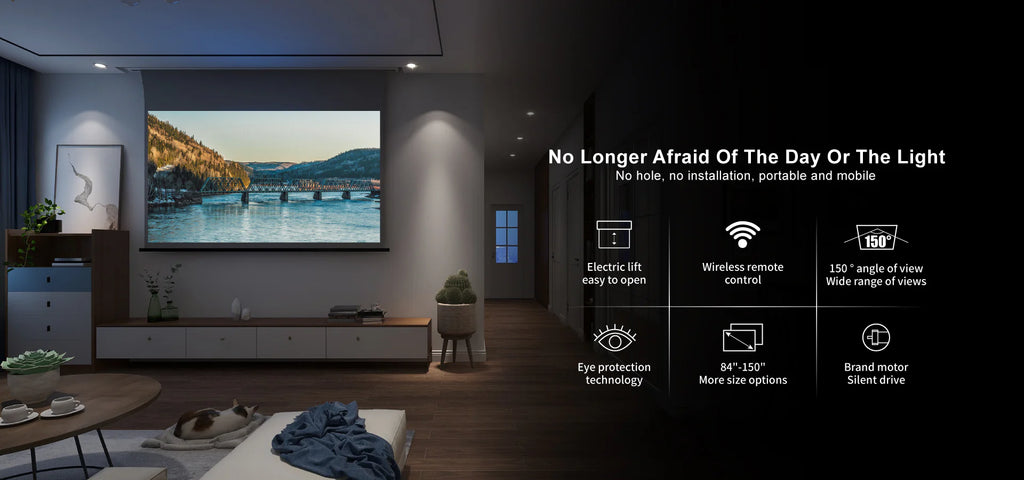 VIVIDSTORM ALR Slimline Motorized Tension Obsidian Long Throw ALR Projector screen