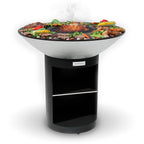 Arteflame 40″ Platinum Series — Stainless Fire Bowl Flat-Top Grill with Storage Base (Stainless / Black)