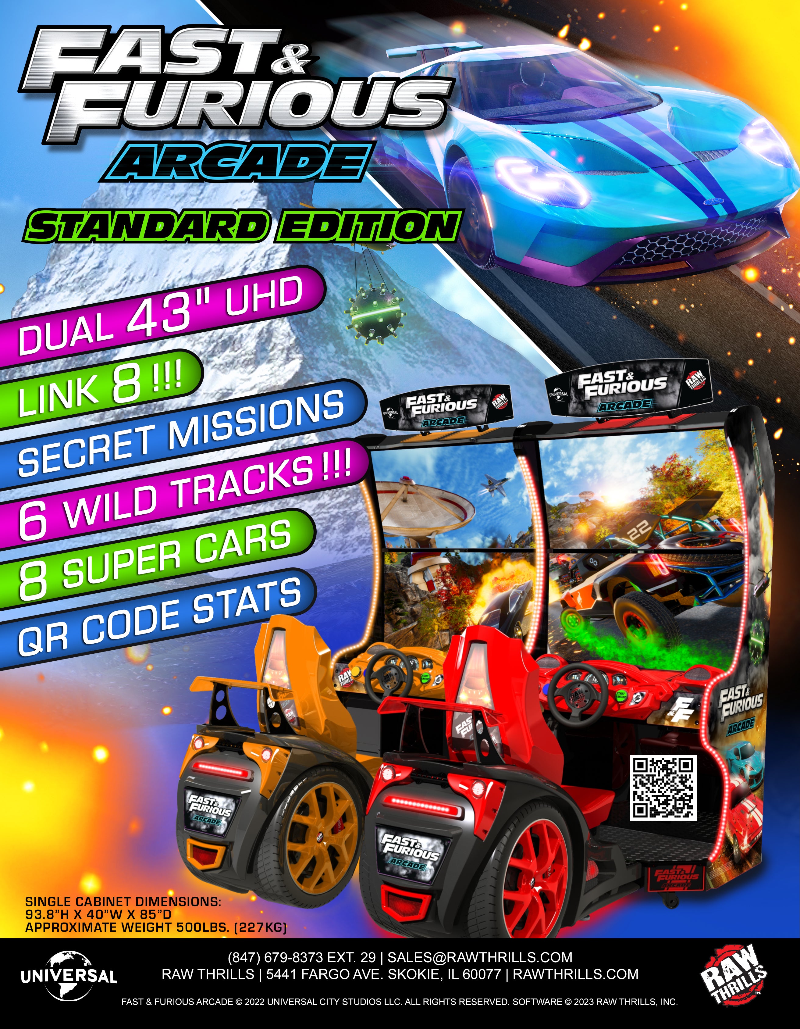Raw Thrills Fast & Furious Arcade Standard 43"
