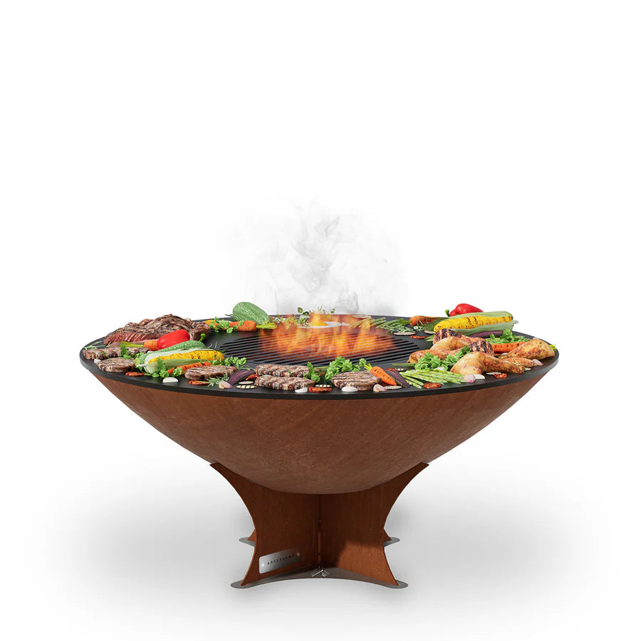 Arteflame Classic 40″ — Fire Pit with Cooktop (CORTEN Bowl; Short Euro)