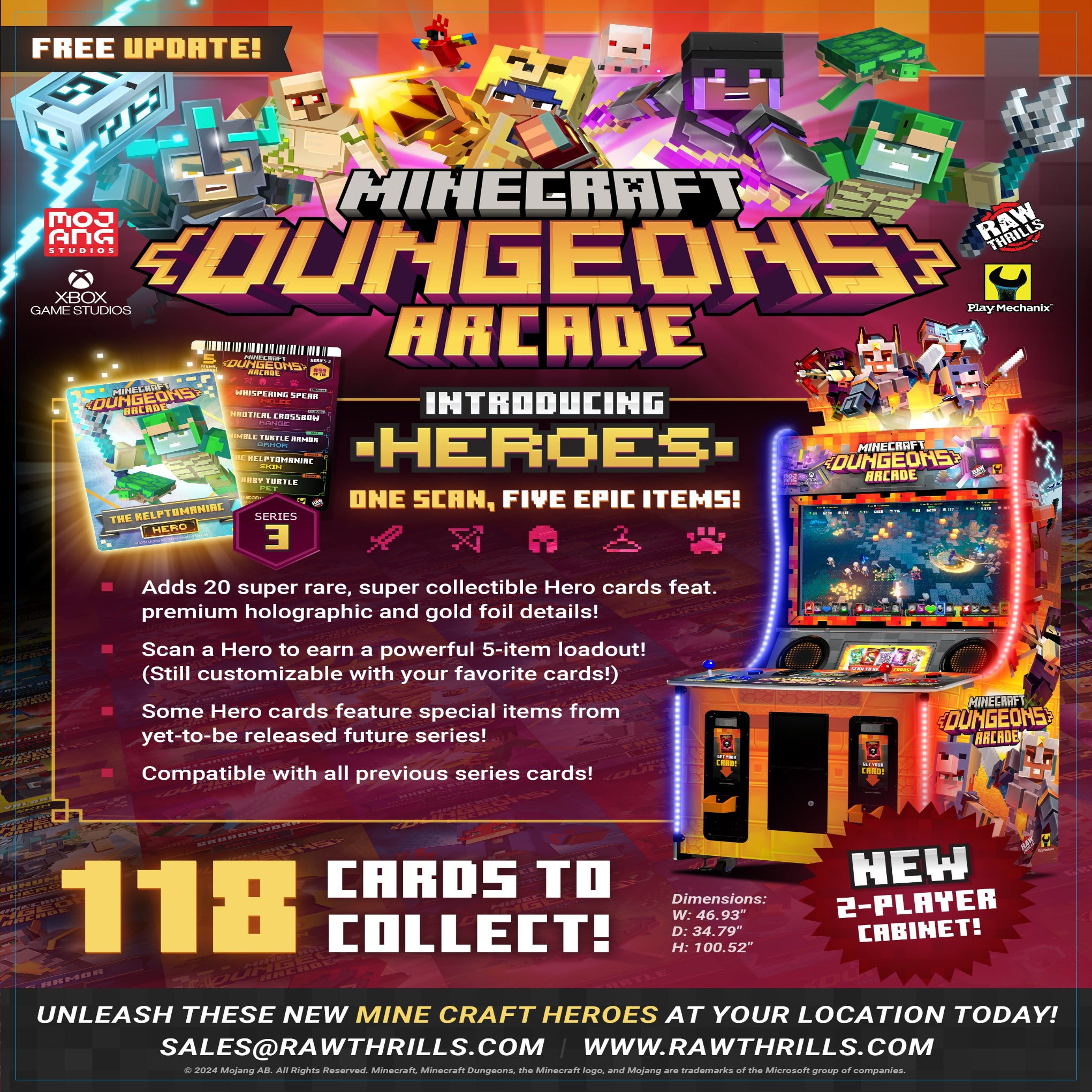 Raw Thrills Minecraft Dungeons Arcade 2-Player