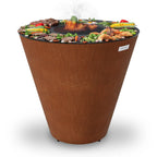 ARTEFLAME ONE SERIES 40″ — XXL FLAT-TOP CHARCOAL GRILL & FIRE BOWL (SINGLE-PIECE CORTEN BODY)