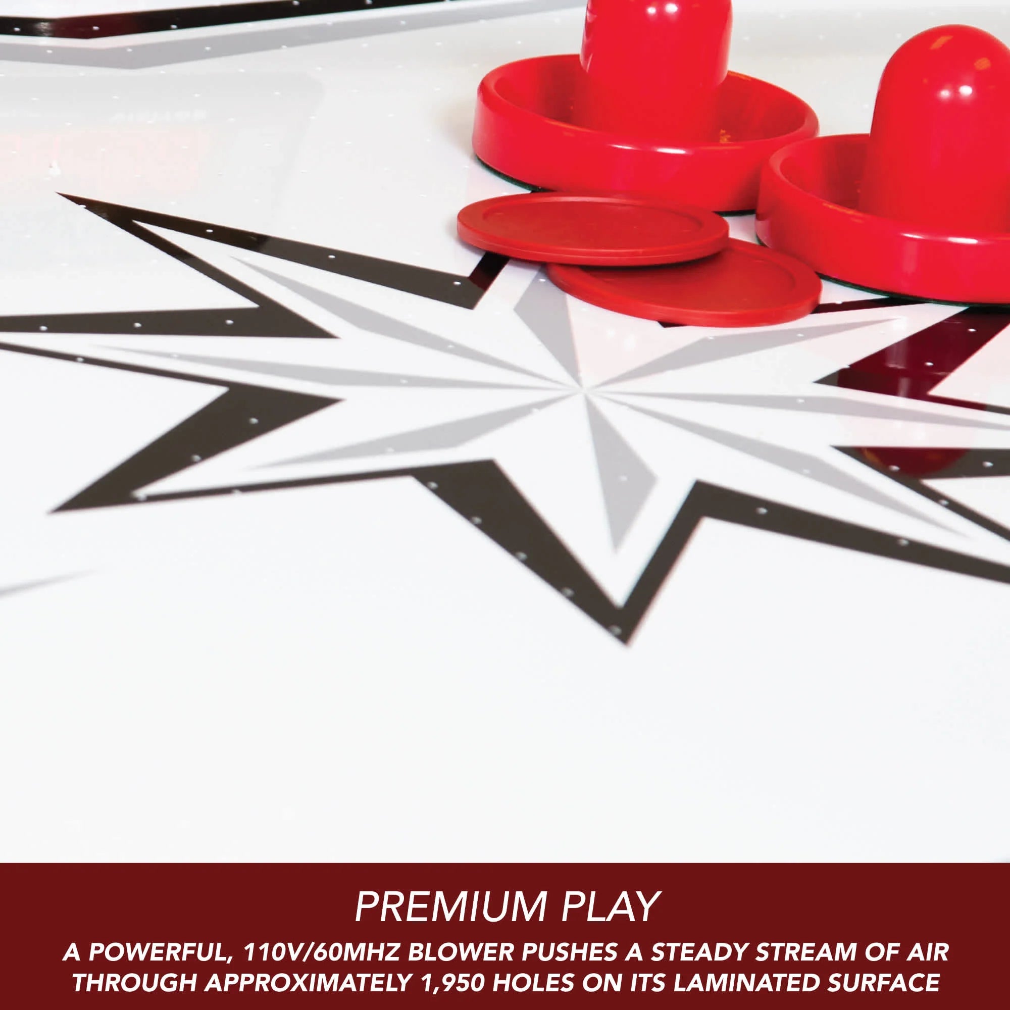 Hathaway Midtown II 72" Air Hockey Table with LED Scoring - Dark Cherry Finish