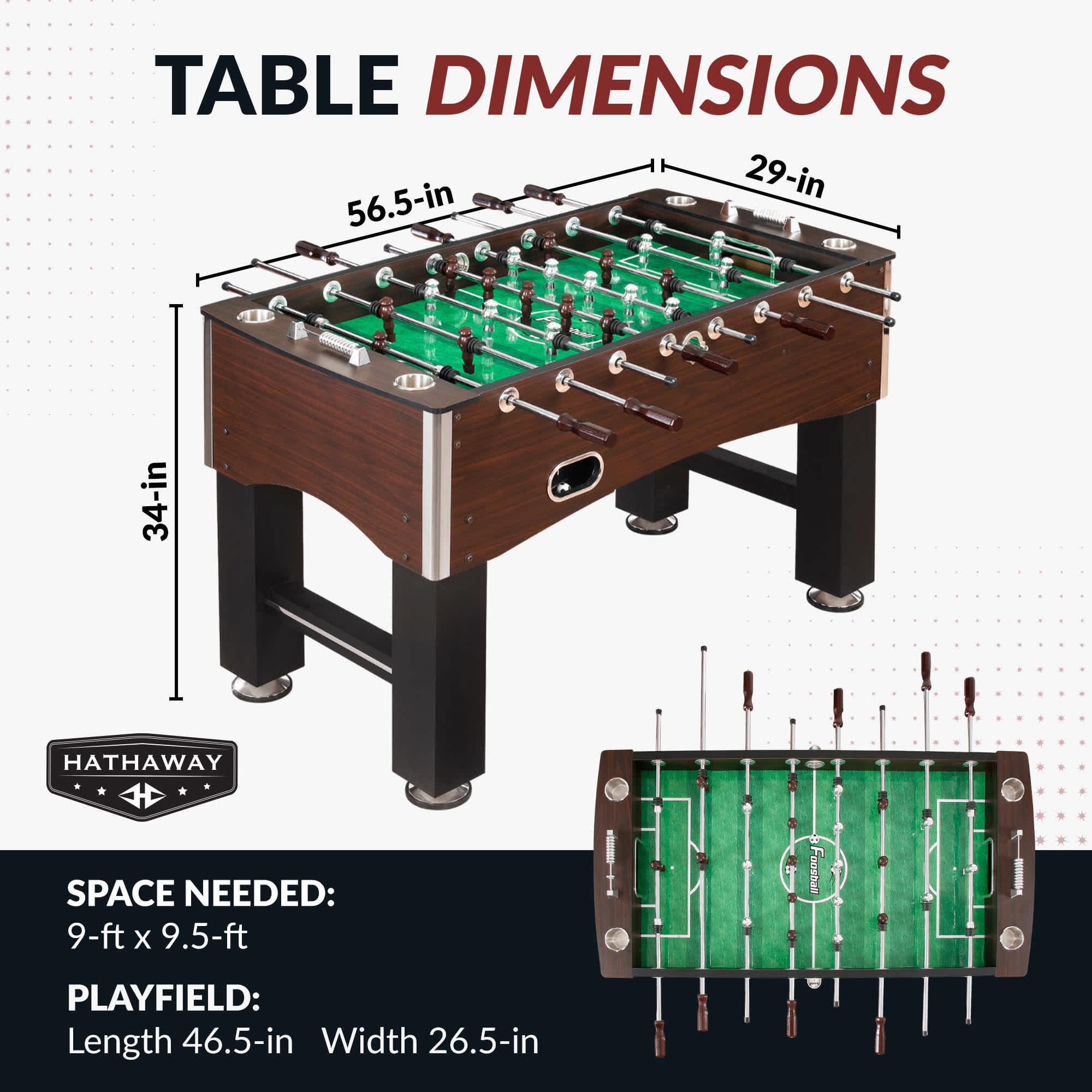 Hathaway Primo 56-in Foosball Table