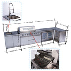 Castelle Flame 62-Inch 6-Burner Gas Outdoor Grill Island (SAK31642)