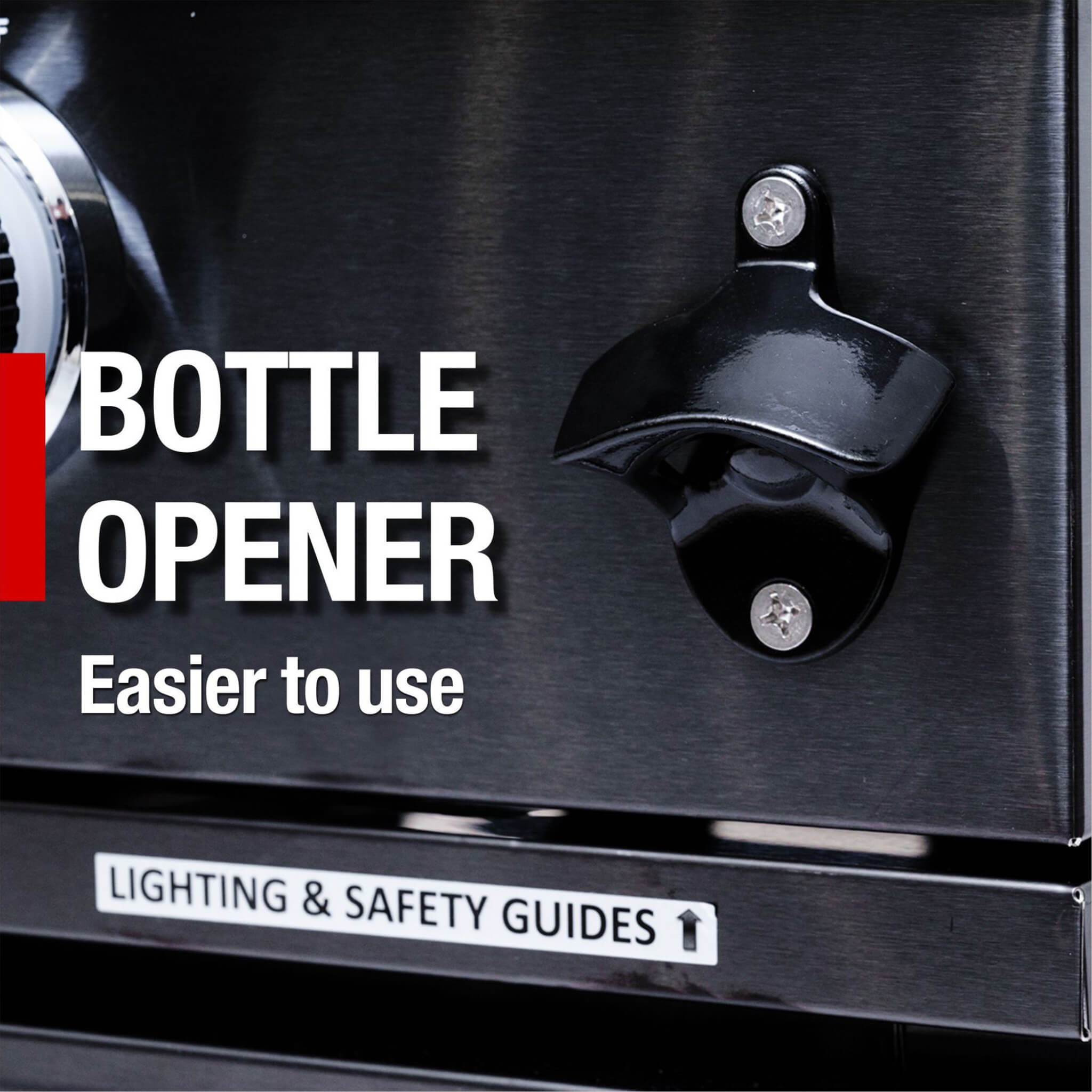 Castelle Flame Premium Black Stainless Steel 4-Burner Gas Grill (SAK48157)