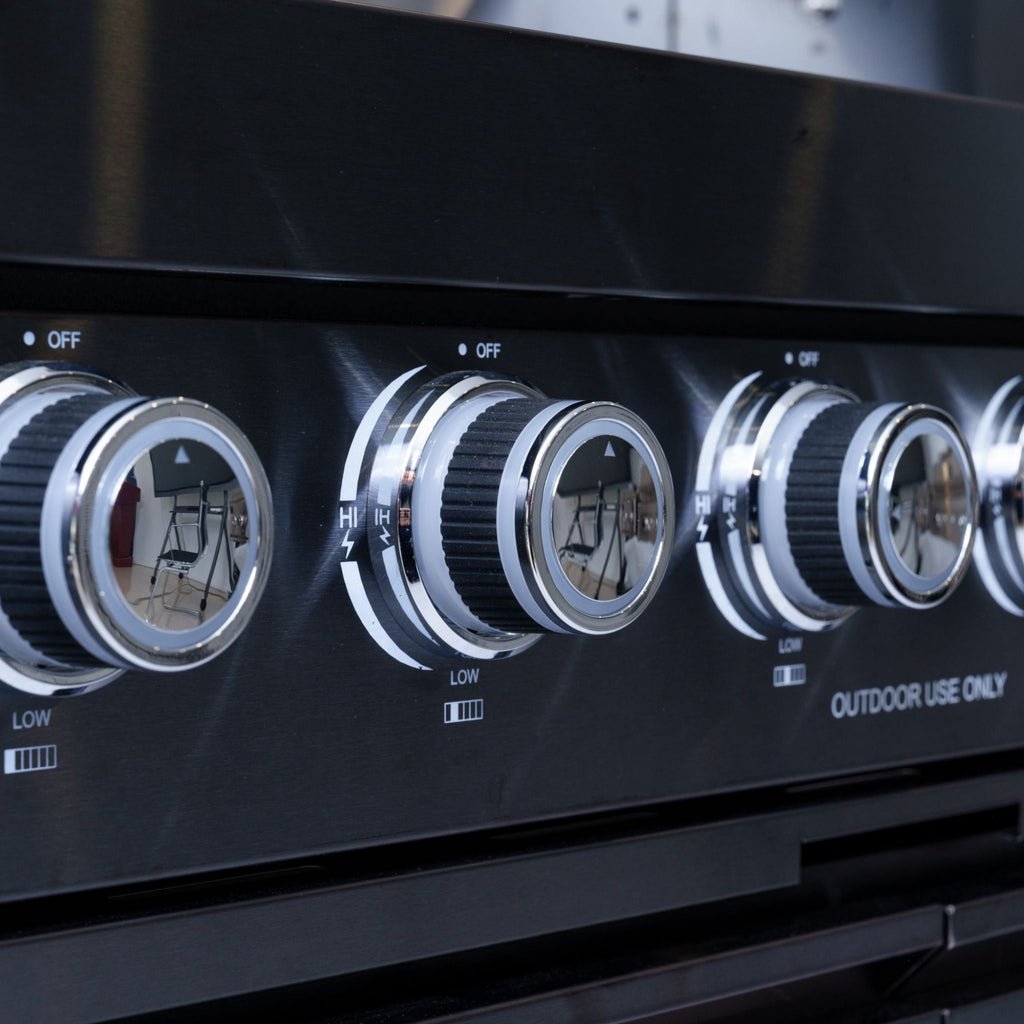 Castelle Flame Premium Black Stainless Steel 4-Burner Gas Grill (SAK48157)