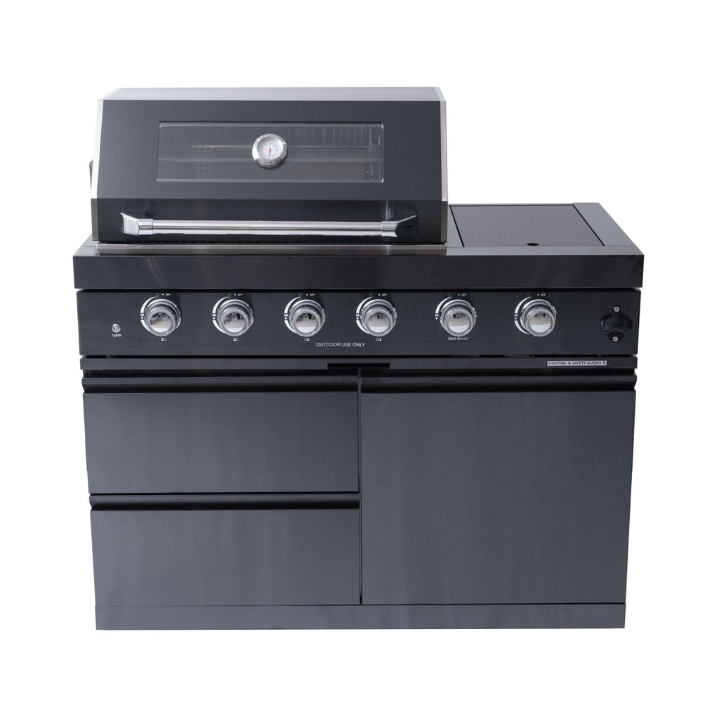 Castelle Flame Premium Black Stainless Steel 4-Burner Gas Grill (SAK48157)