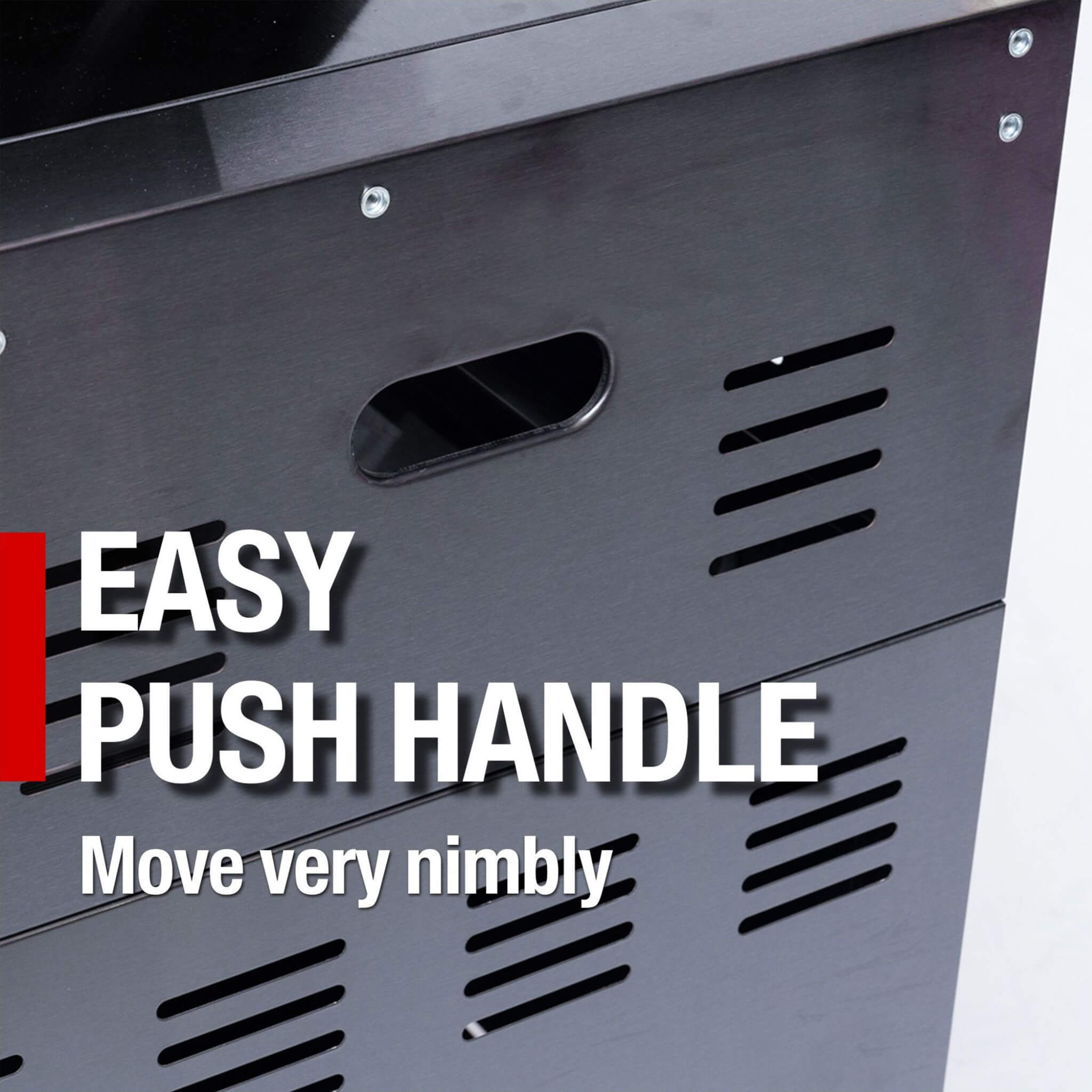 Castelle Flame Premium Black Stainless Steel 4-Burner Gas Grill (SAK48157)