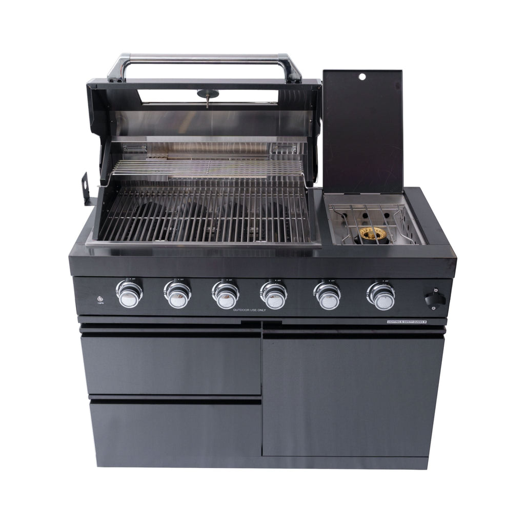 Castelle Flame Premium Black Stainless Steel 4-Burner Gas Grill (SAK48157)