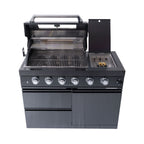 Castelle Flame Premium Black Stainless Steel 4-Burner Gas Grill (SAK48157)