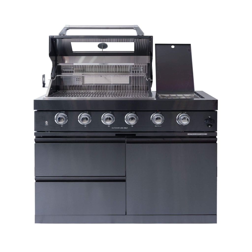Castelle Flame Premium Black Stainless Steel 4-Burner Gas Grill (SAK48157)
