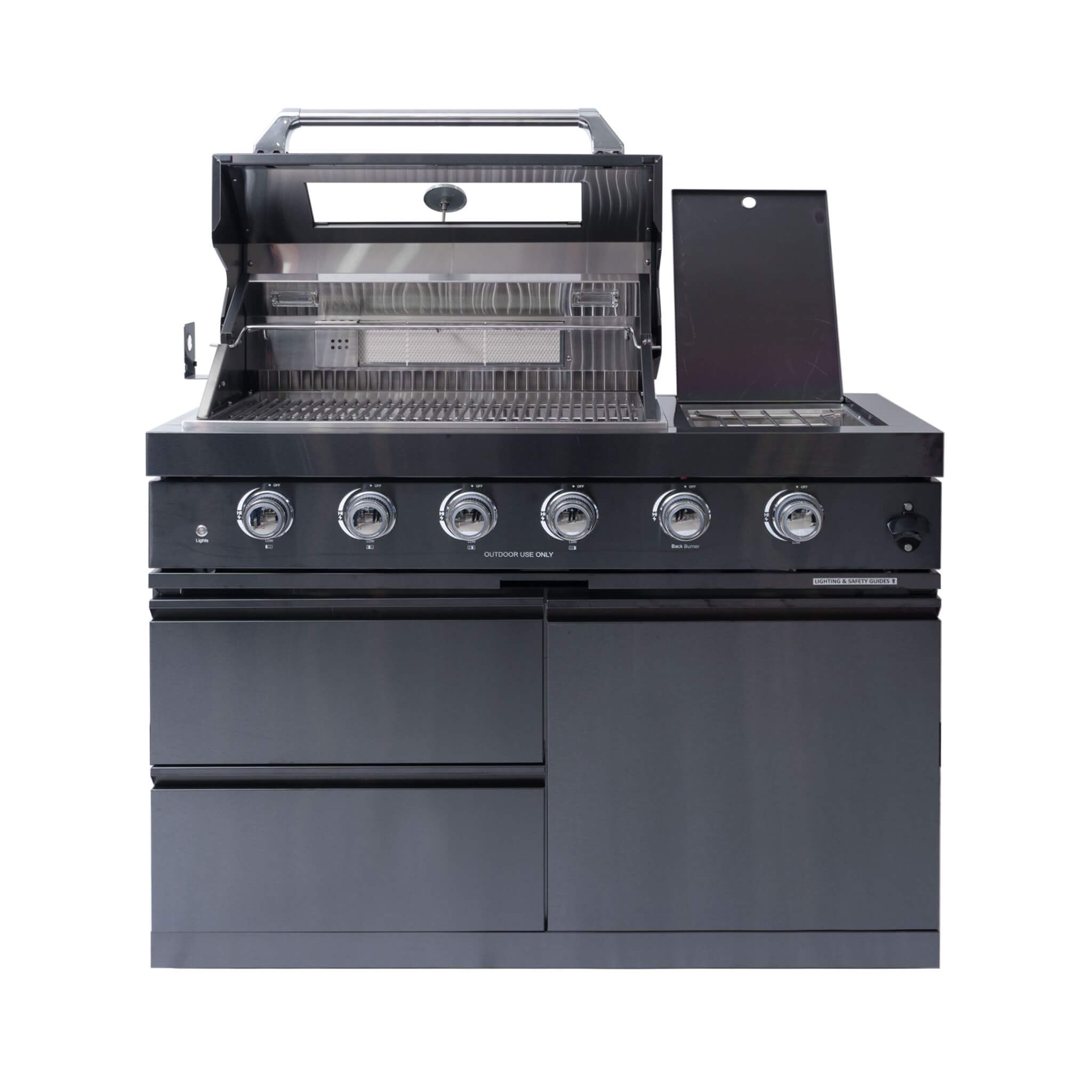 Castelle Flame Premium Black Stainless Steel 4-Burner Gas Grill (SAK48157)