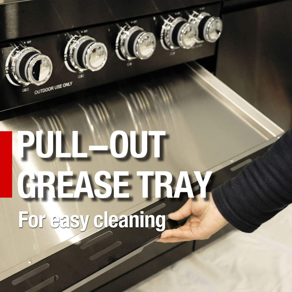 Castelle Flame Premium Black Stainless Steel 4-Burner Gas Grill (SAK48157)