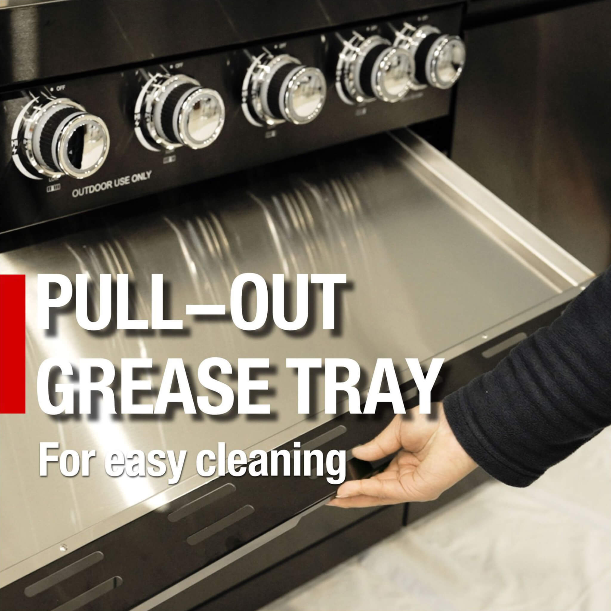 Castelle Flame Premium Black Stainless Steel 4-Burner Gas Grill (SAK48157)