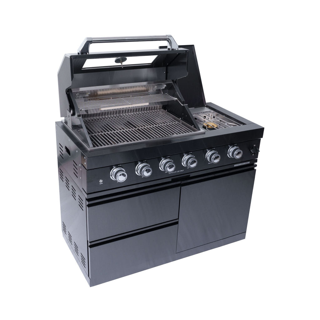 Castelle Flame Premium Black Stainless Steel 4-Burner Gas Grill (SAK48157)