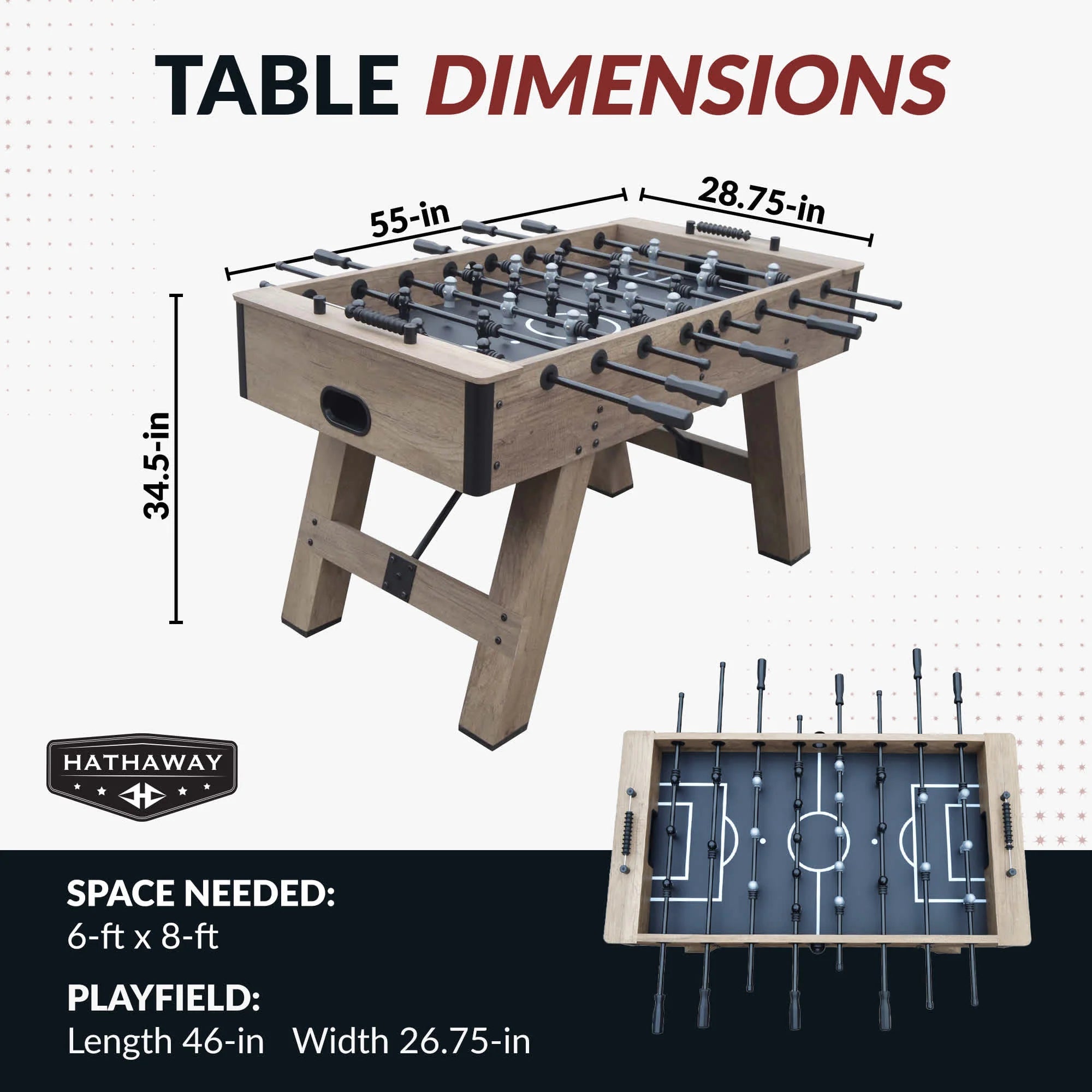 Hathaway Braxton 55-in Foosball Table