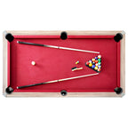 Hathaway Newport 7-ft Pool Table Combo Set with Benches - Light Oak with Red Felt