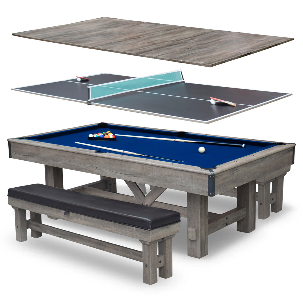 Hathaway Logan Pool Table Combo Set with Benches