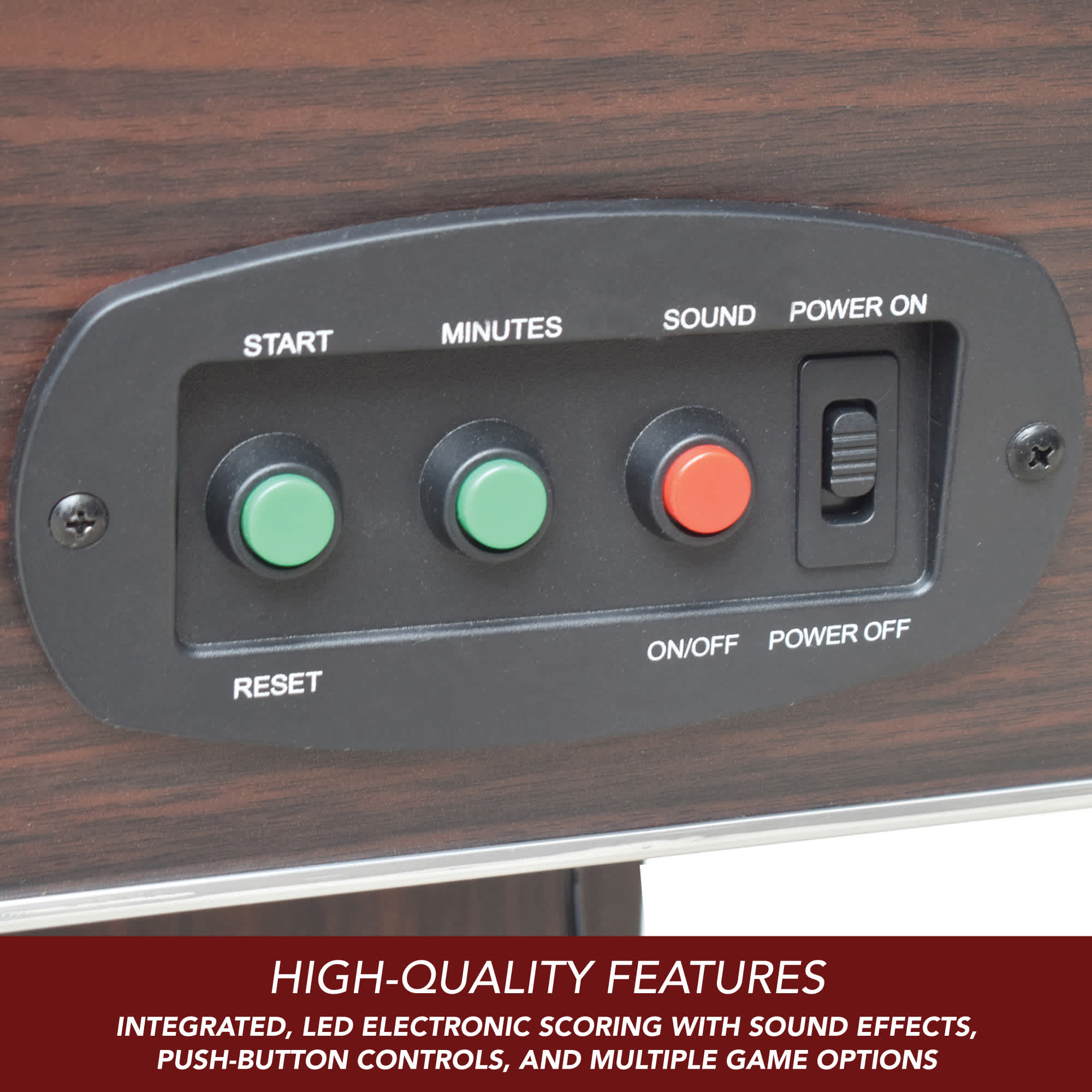 Hathaway Midtown II 72" Air Hockey Table with LED Scoring - Dark Cherry Finish