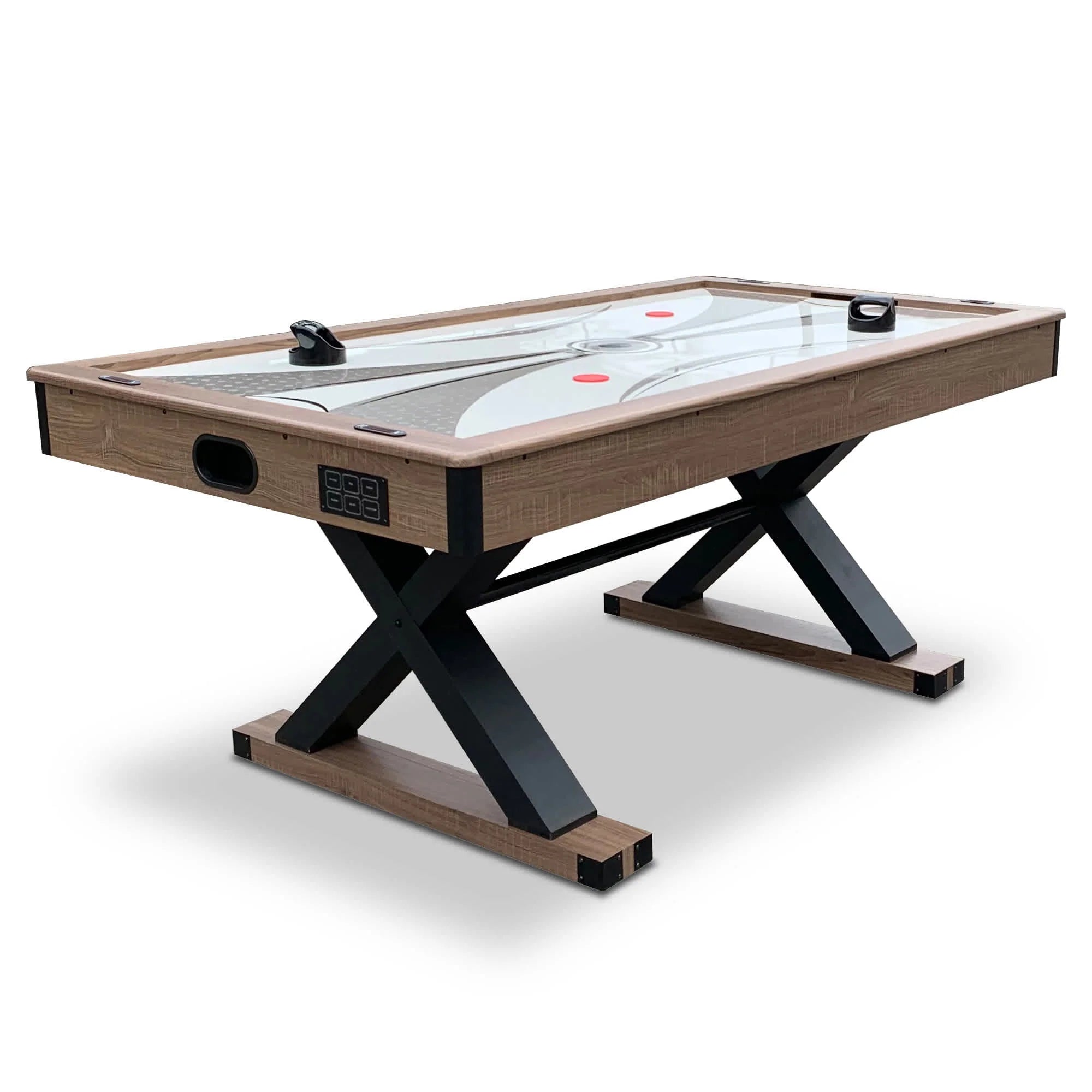 Hathaway Excalibur 6-ft Air Hockey Table with LED Scoring and Table Tennis Top