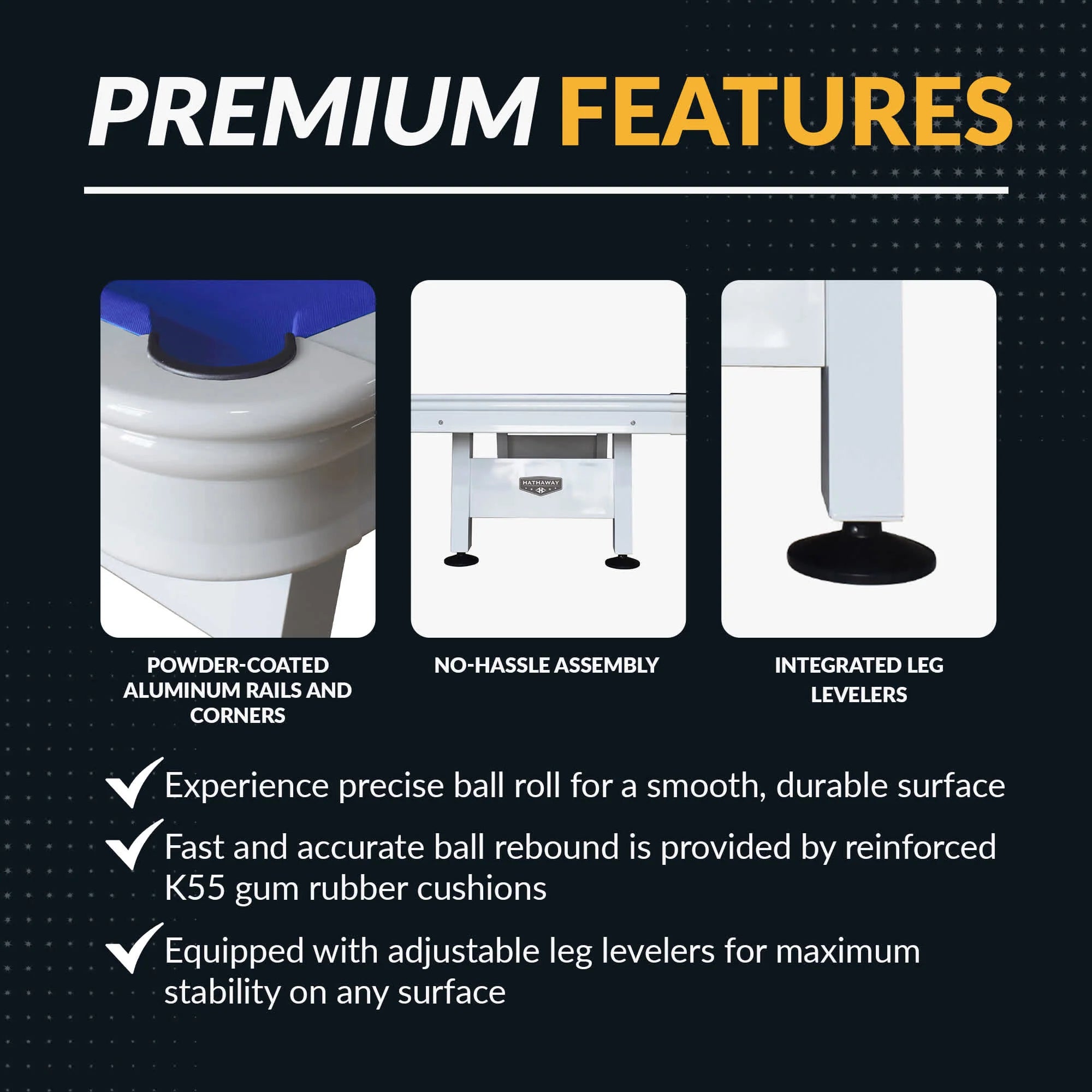 Hathaway Alpine 8-ft Outdoor Pool Table - White with Blue Felt