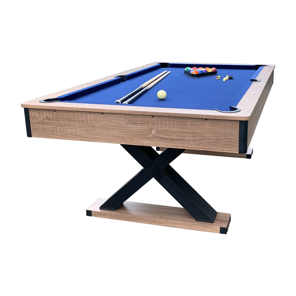 Hathaway Excalibur 7-ft Pool Table - Driftwood Finish with Blue Felt