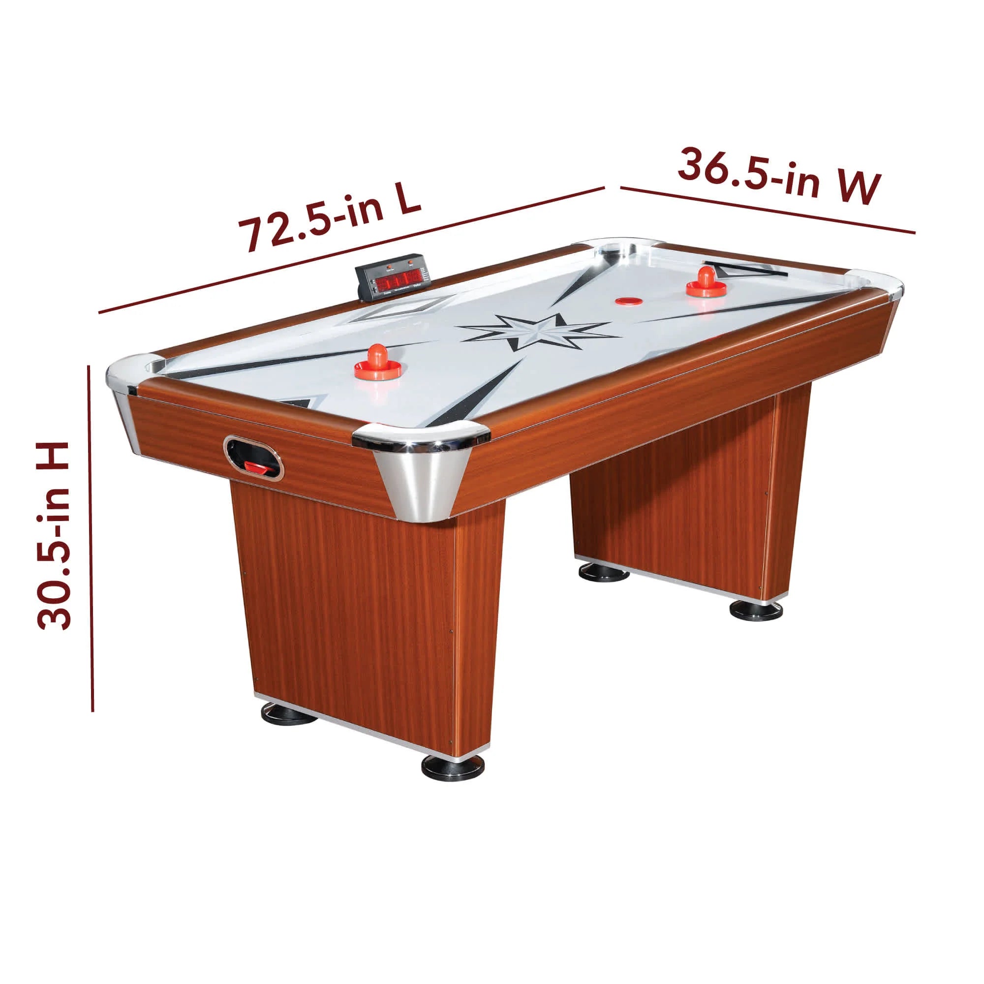 Hathaway Midtown 72-in Air Hockey Table with LED Scoring - Cherry Finish