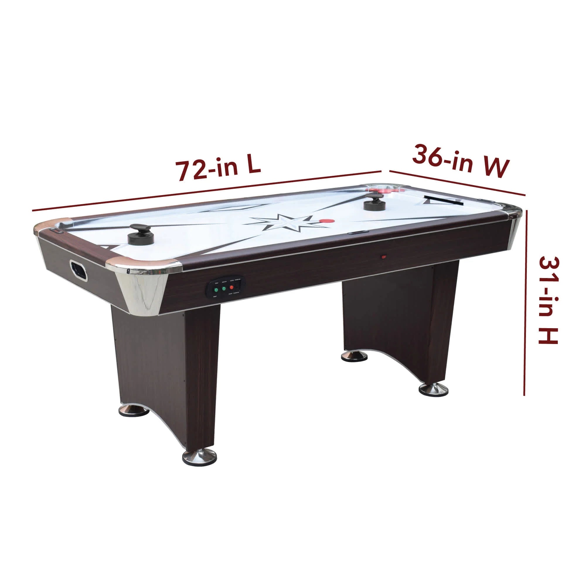 Hathaway Midtown II 72" Air Hockey Table with LED Scoring - Dark Cherry Finish