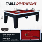 Hathaway Mirage 7.5-ft Pool Table - Black and Silver with Dark Red Felt