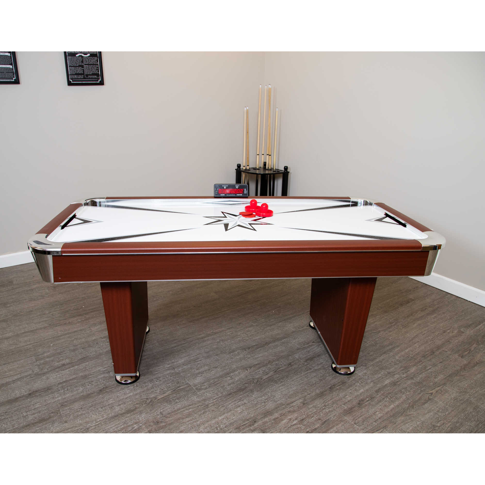 Hathaway Midtown 72-in Air Hockey Table with LED Scoring - Cherry Finish