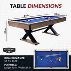 Hathaway Excalibur 7-ft Pool Table - Driftwood Finish with Blue Felt
