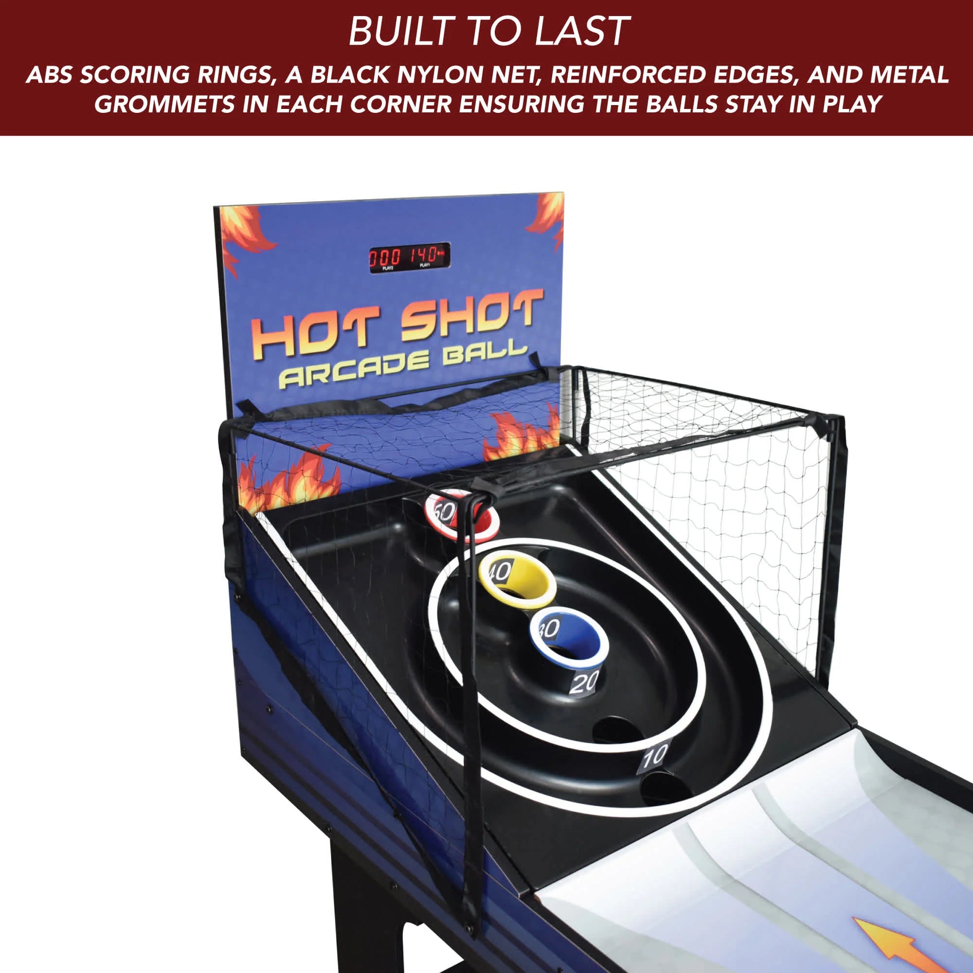 Hathaway Hot Shot 8-ft Roll Hop and Score Arcade Game Table with LED Scoring
