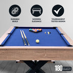 Hathaway Excalibur 7-ft Pool Table - Driftwood Finish with Blue Felt