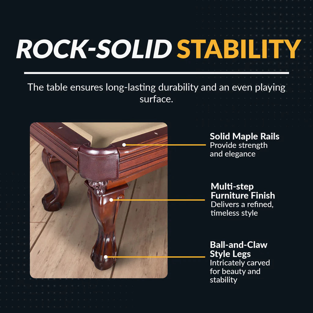 Hathaway Augusta 8-ft Pool Table - Walnut Finish with Camel Felt