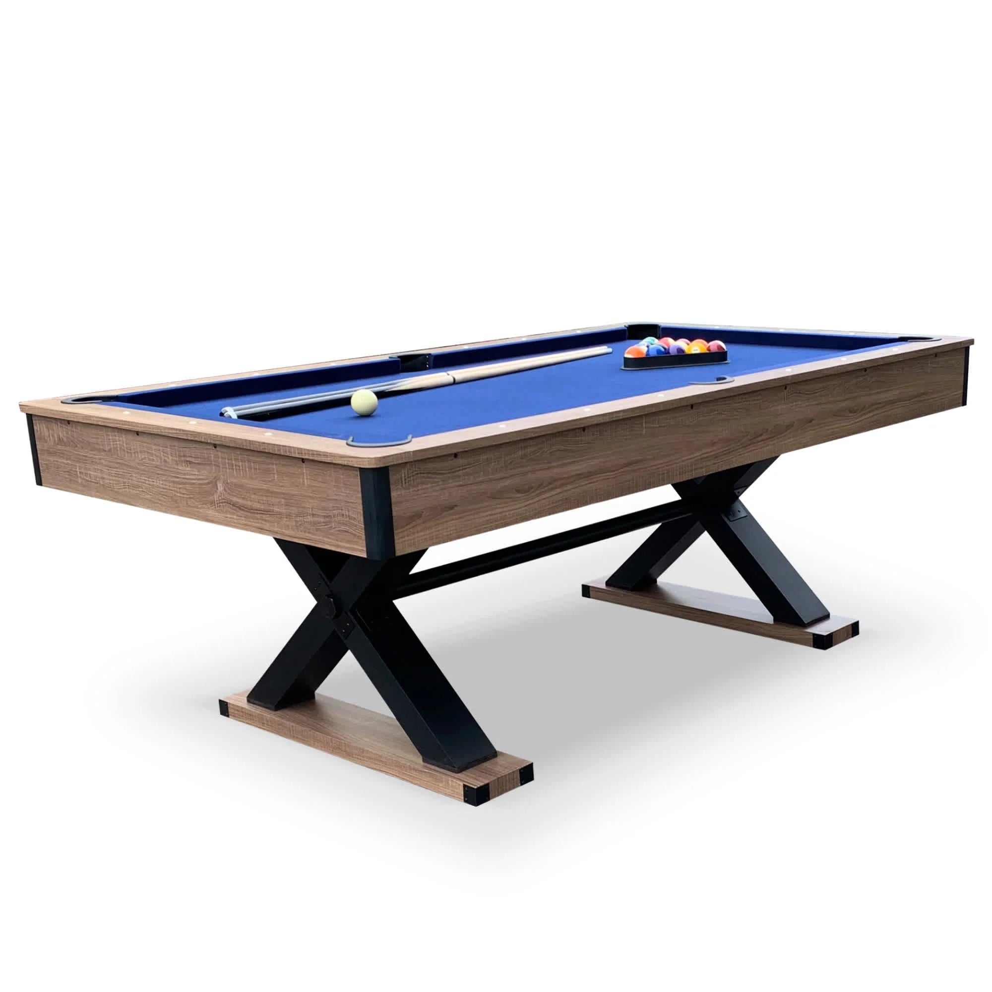 Hathaway Excalibur 7-ft Pool Table - Driftwood Finish with Blue Felt