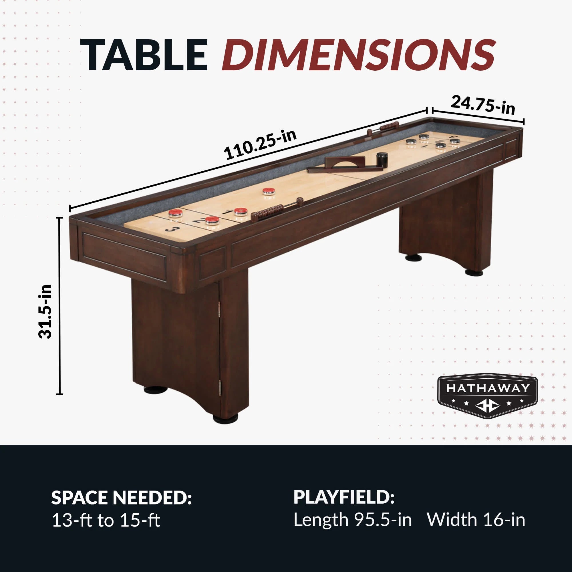 Hathaway Austin 9-ft Shuffleboard Table - Mahogany Finish