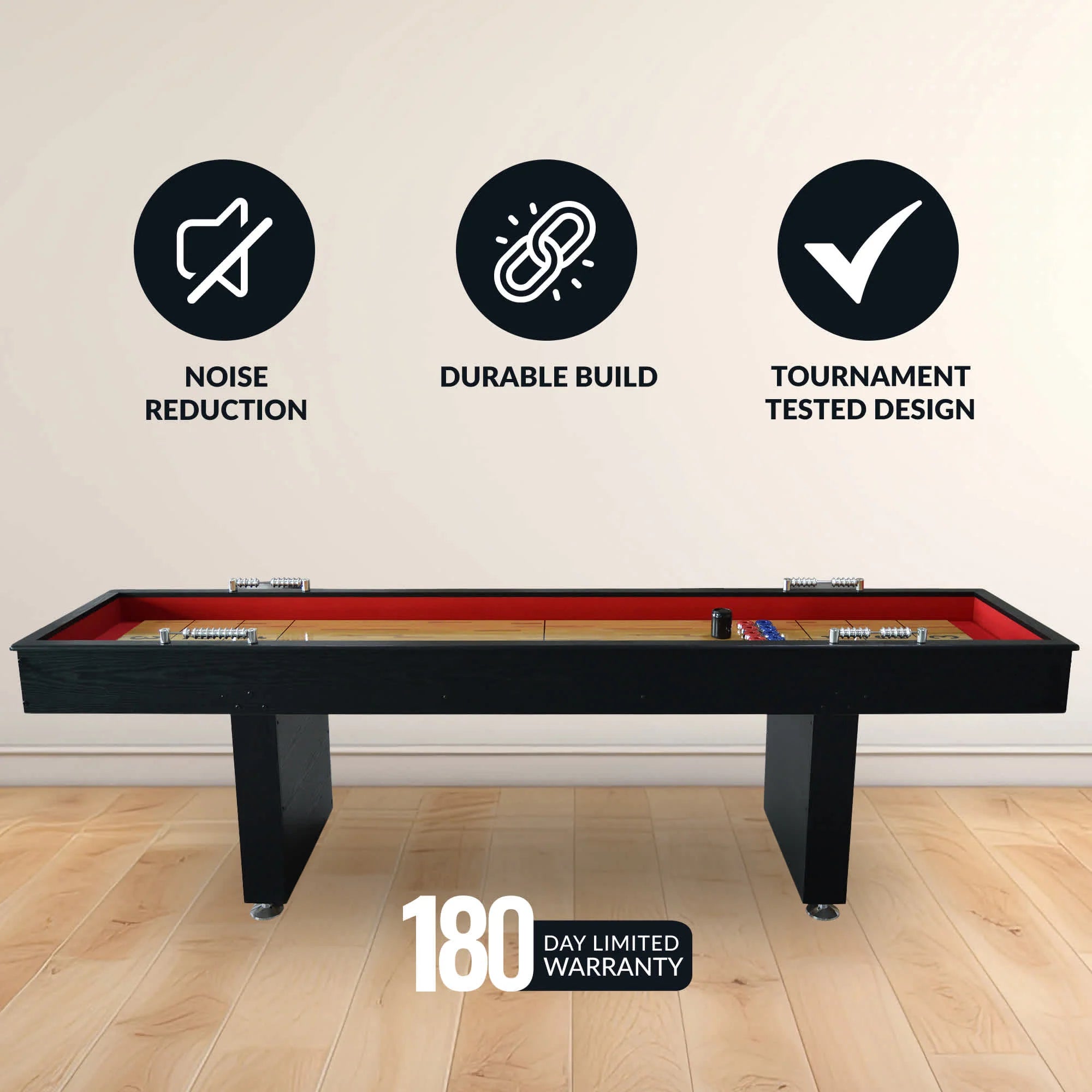 Hathaway Avenger 9-ft Shuffleboard Table - Black Finish