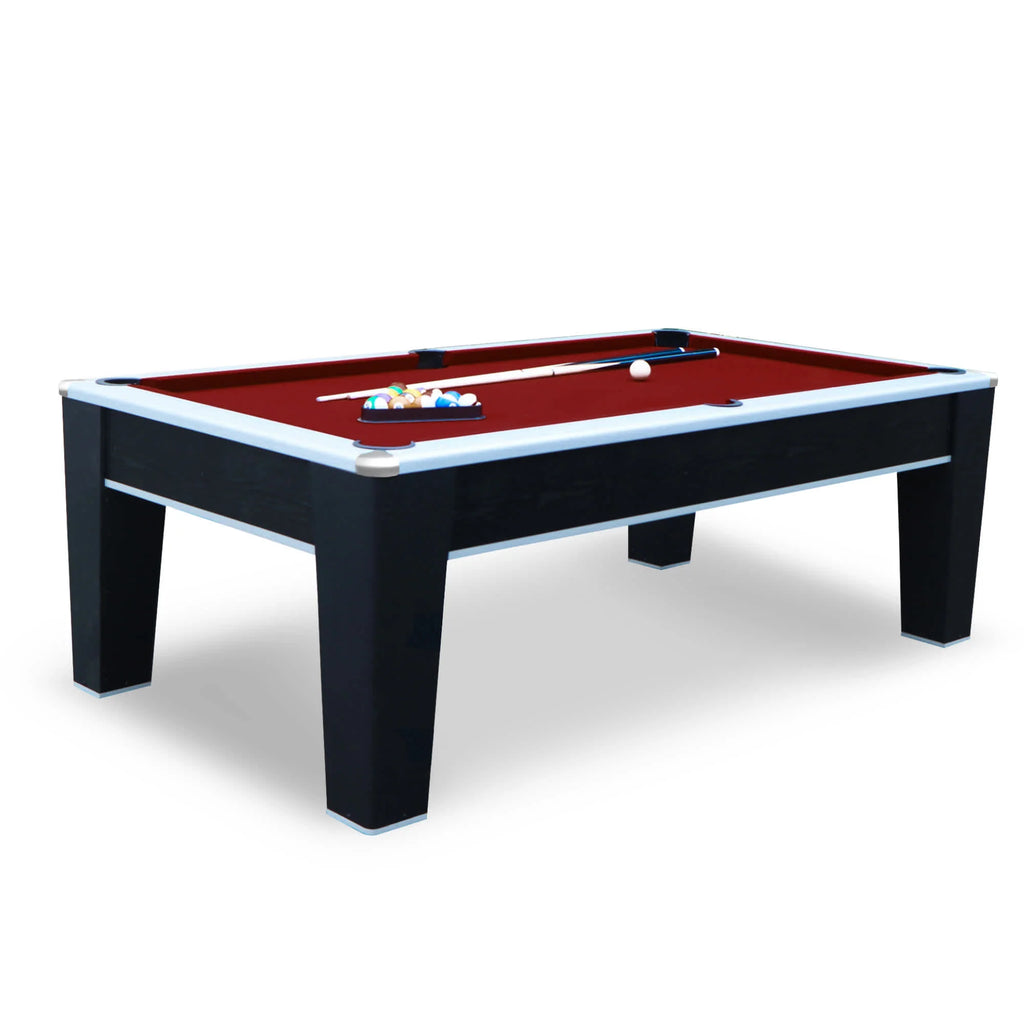 Hathaway Mirage 7.5-ft Pool Table - Black and Silver with Dark Red Felt