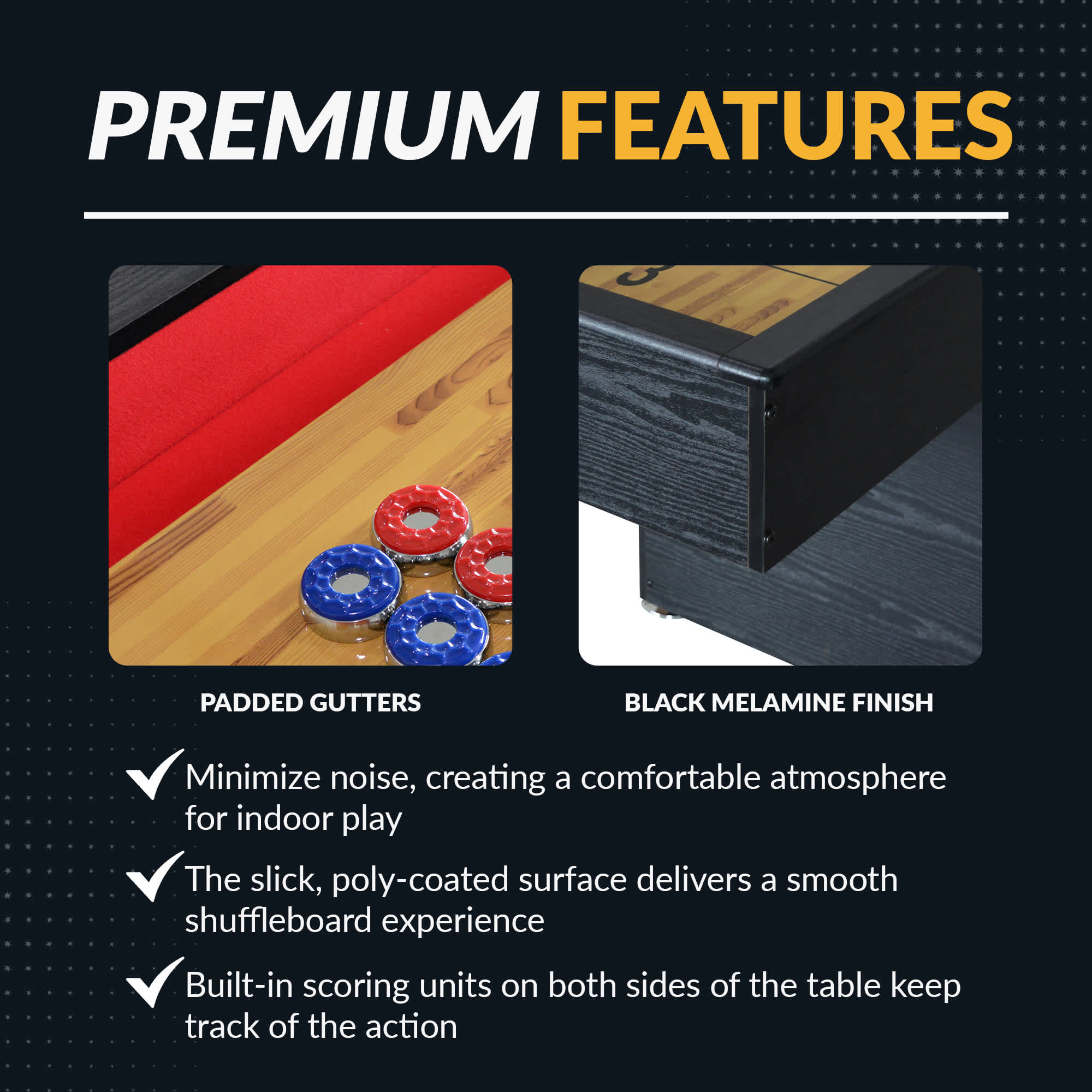 Hathaway Avenger 9-ft Shuffleboard Table - Black Finish