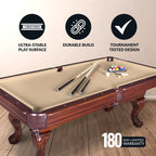 Hathaway Augusta 8-ft Pool Table - Walnut Finish with Camel Felt