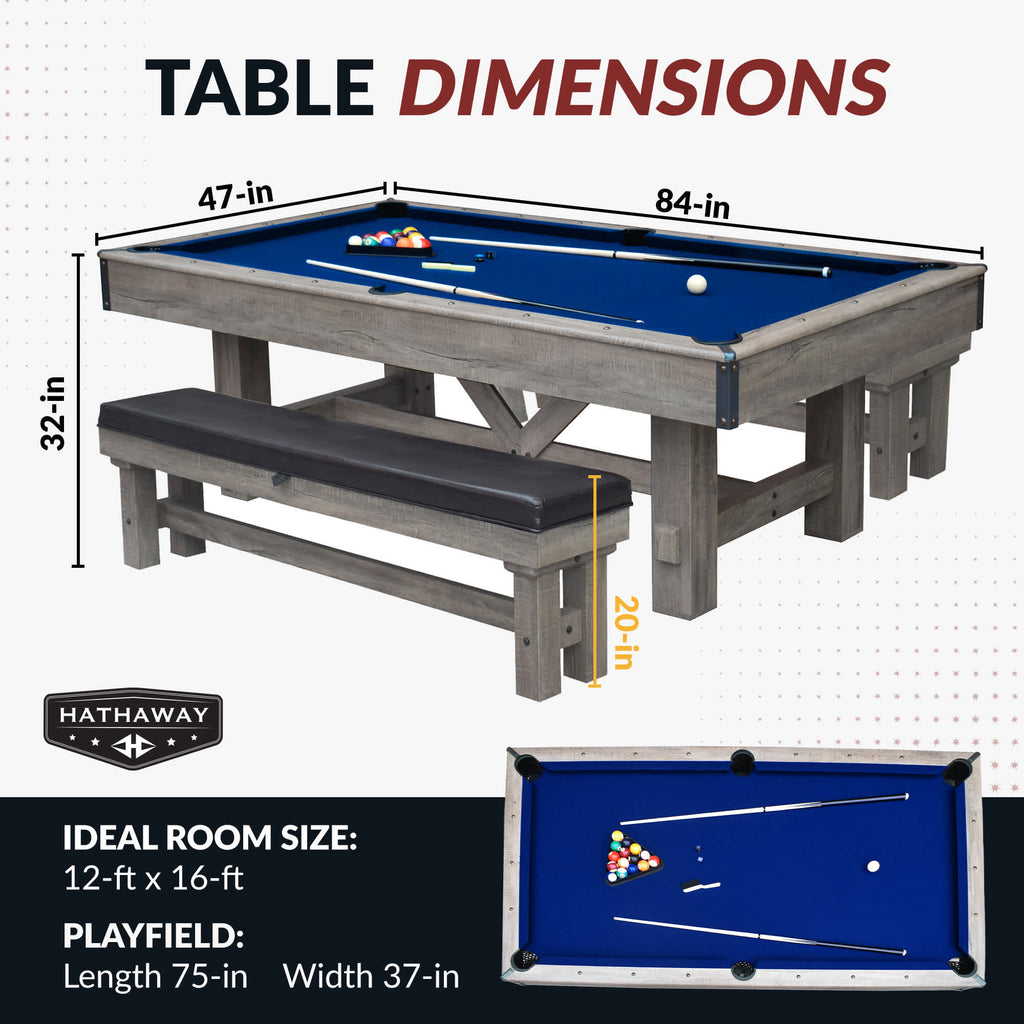 Hathaway Logan Pool Table Combo Set with Benches
