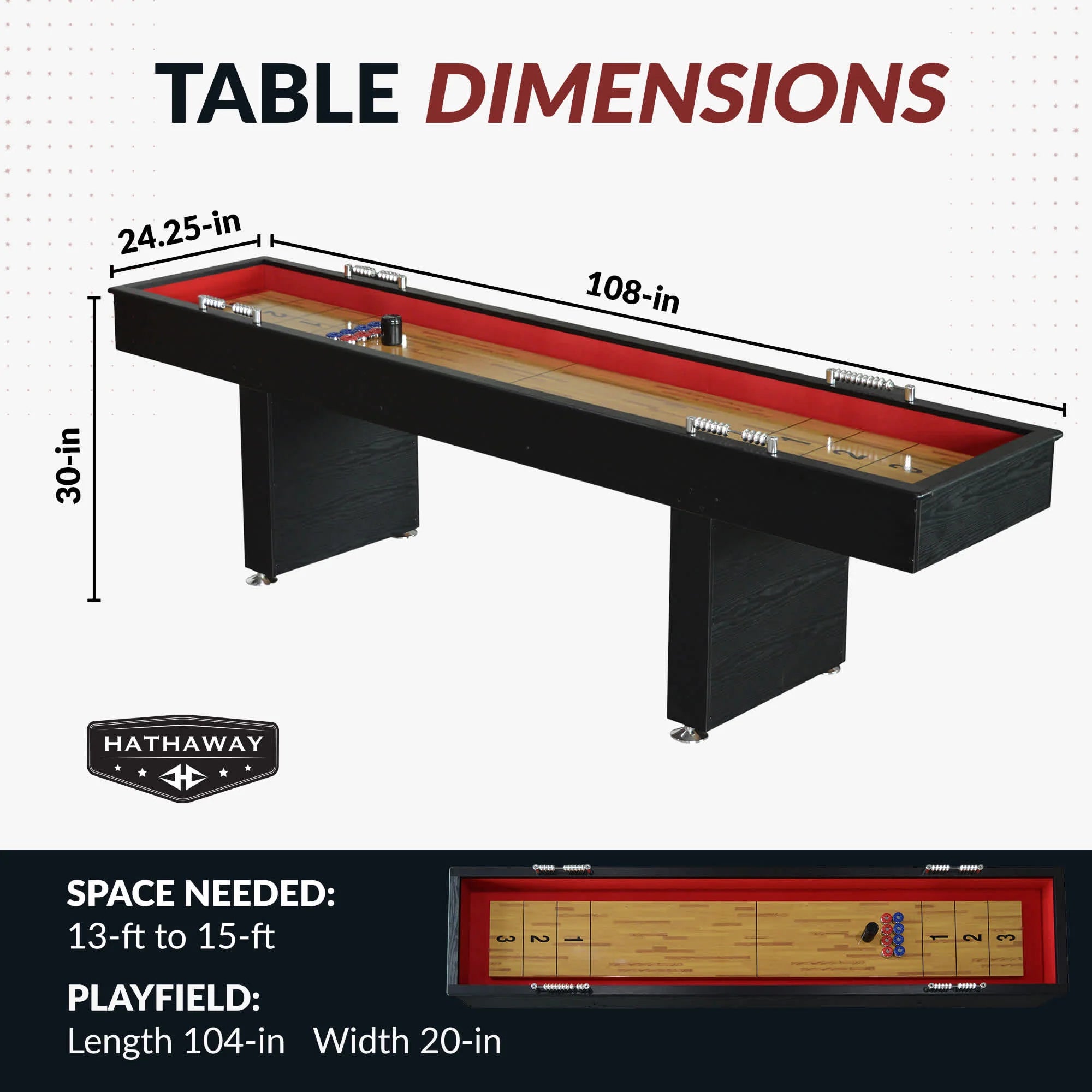 Hathaway Avenger 9-ft Shuffleboard Table - Black Finish
